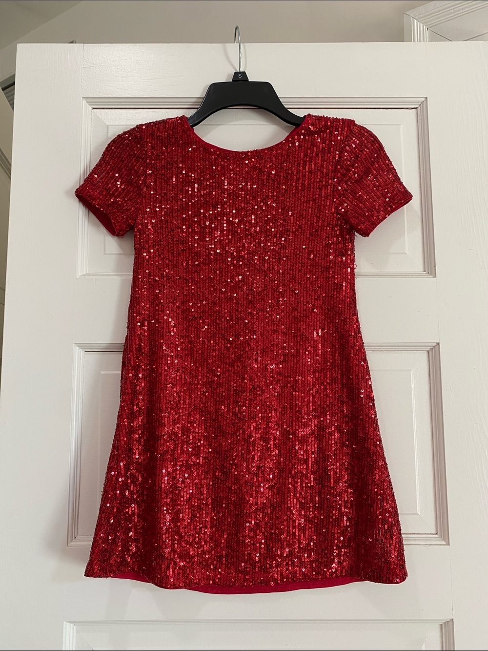 Red sequin dress